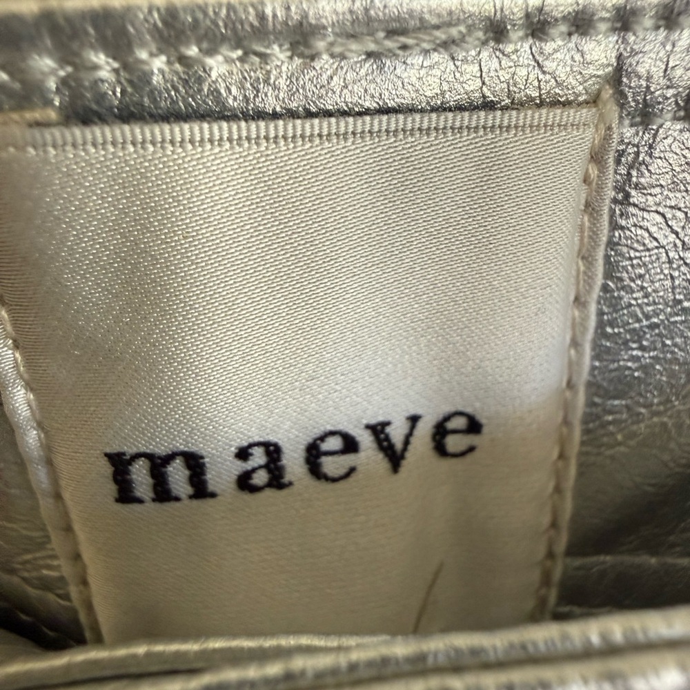 Anthropologie Colette Wide-Leg Faux Leather Pants in Metallic Silver - Picture 5 of 8